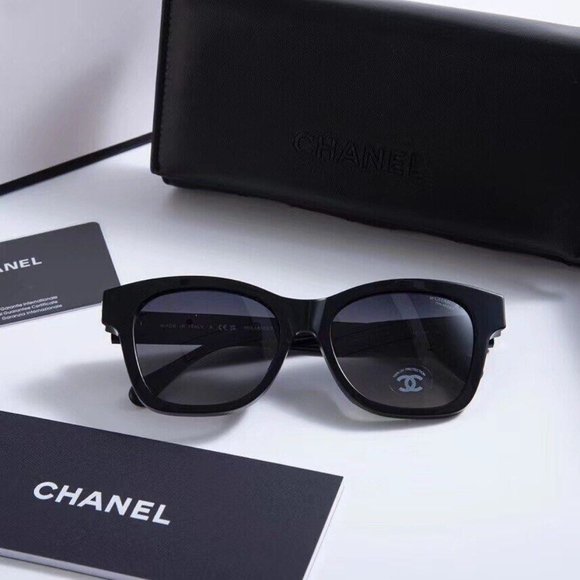 Chanel 5482H Sunglasses with Glass Pearls Gold CC Logo main image 2